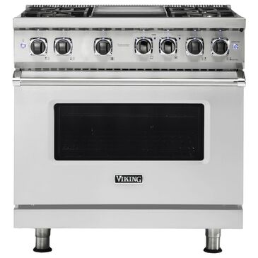 Viking Range 36" Dual Fuel Range with 4-Burner in Stainless Steel, , large