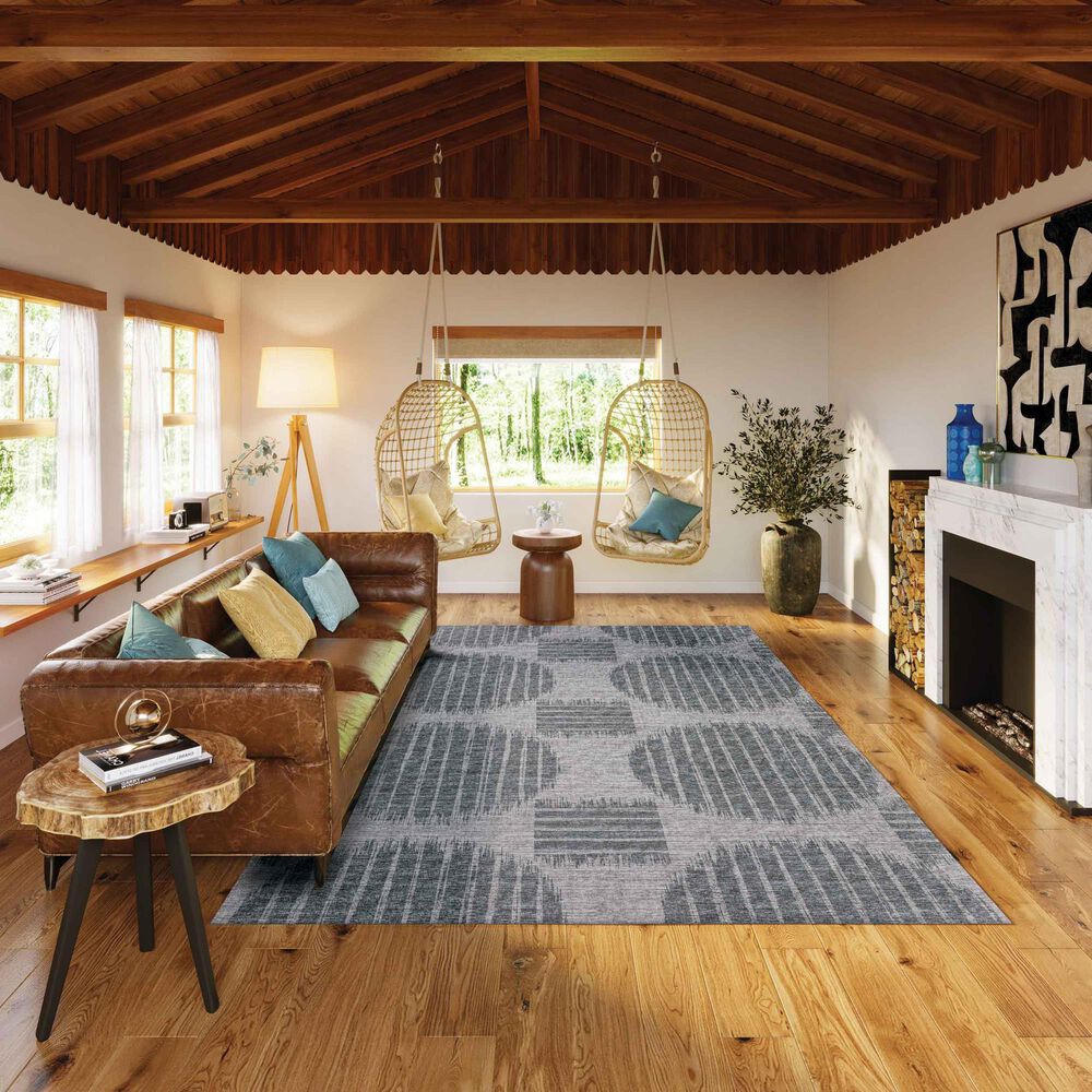 Dalyn Rug Company Sedona Geometric 8&#39; x 10&#39; Pewter Indoor/Outdoor Area Performance Rug, , large