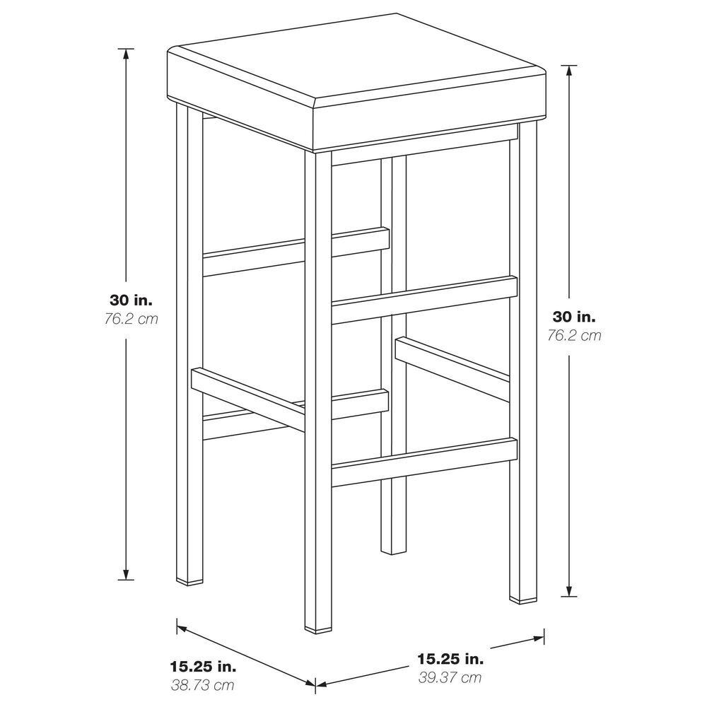 OSP Home Backless 30&quot; Counter Height Bar Stool in Black, , large
