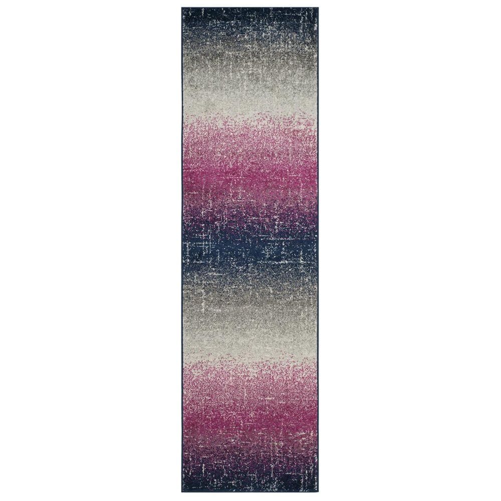 Safavieh Madison MAD601M-28 2"3" x 8" Fuchsia/Navy Runner, , large