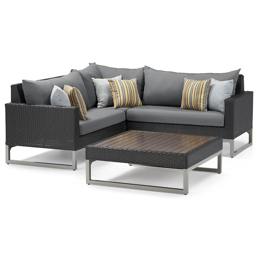 RST Brands Milo 4-Piece Sunbrella Patio Sectional in Charcoal Grey, , large