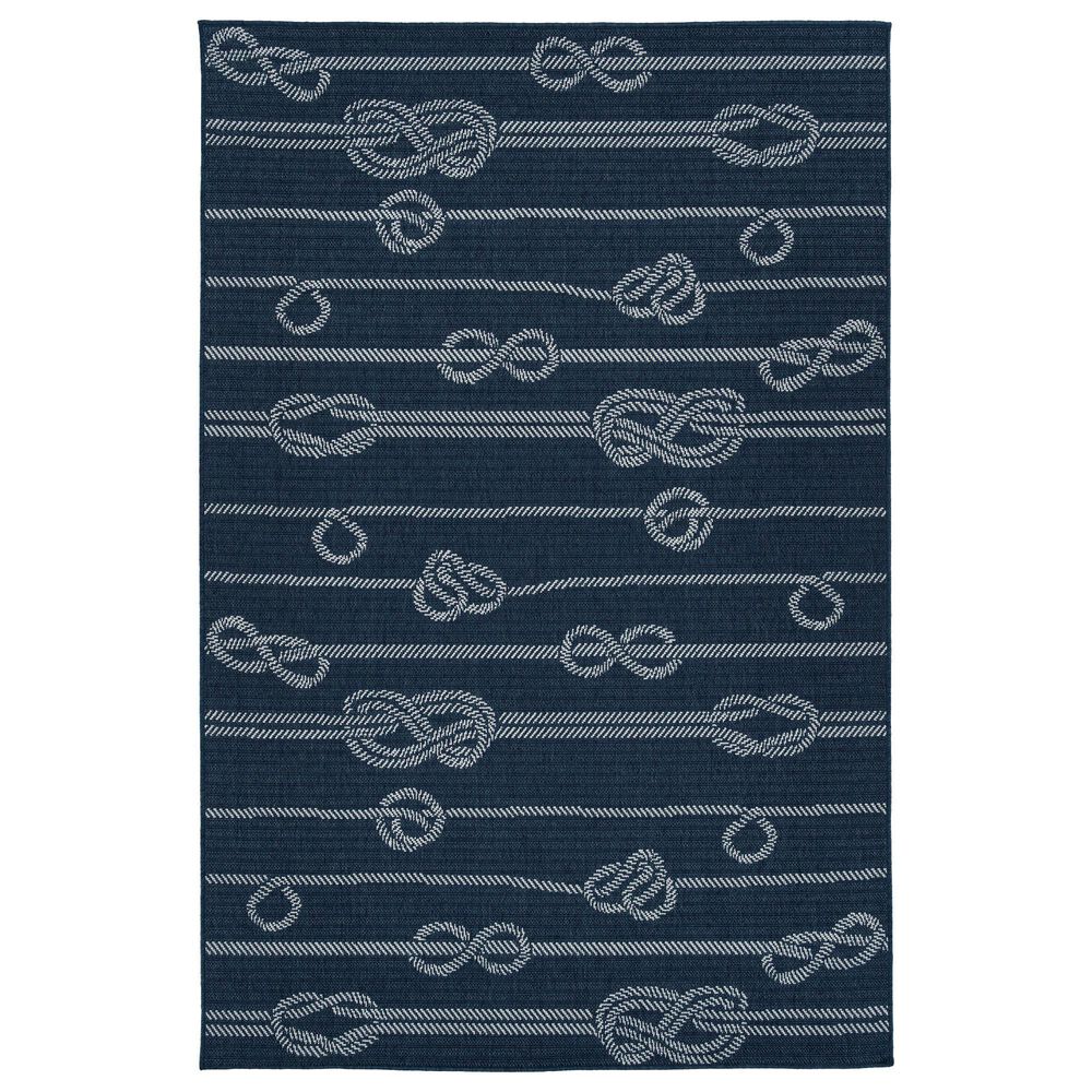 Kaleen Rugs Cabos Striped 1"9" x 3" Navy Indoor/Outdoor Area Rug, , large