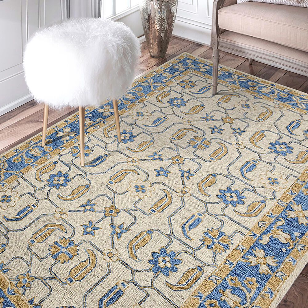 Amer Rugs Romania 8&#39; x 10&#39; Royal Blue Area Rug, , large