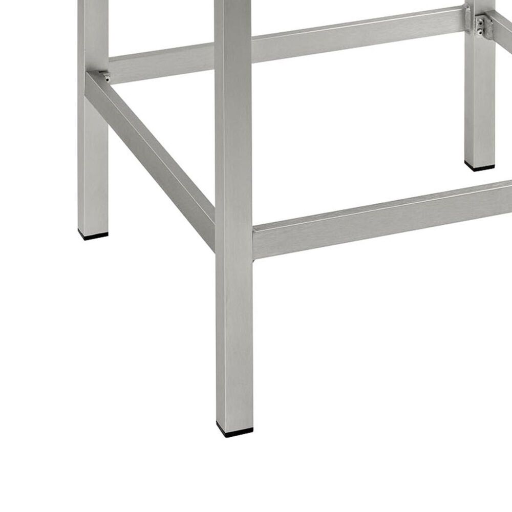 Modway Shore Outdoor Patio Aluminum Bar Table in Silver and Gray