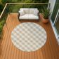 Dalyn Rug Company Soft Essentials Plaid Ivory 8" Round Indoor/Outdoor Area Rug, , large
