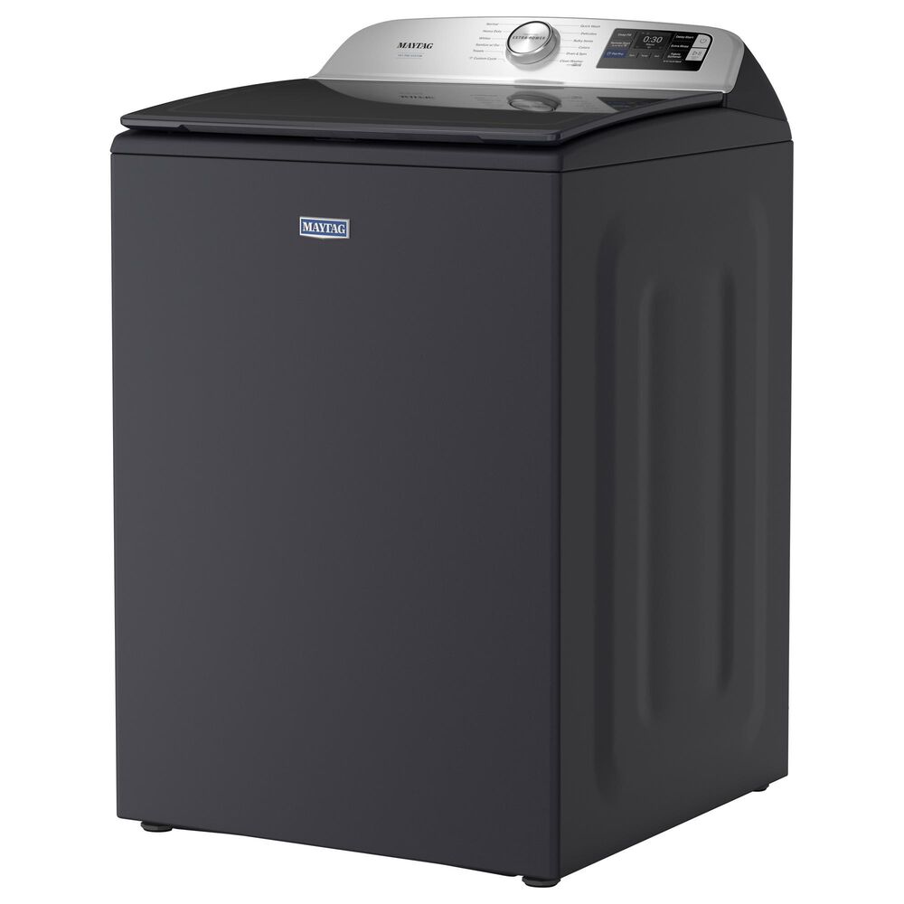 Maytag 5.2 Cu. Ft. Smart Pet Pro Top Load Agitator Washer and 7.4 Cu. Ft. Smart Gas Top Load Dryer Laundry Pair in Midnight Steel, , large