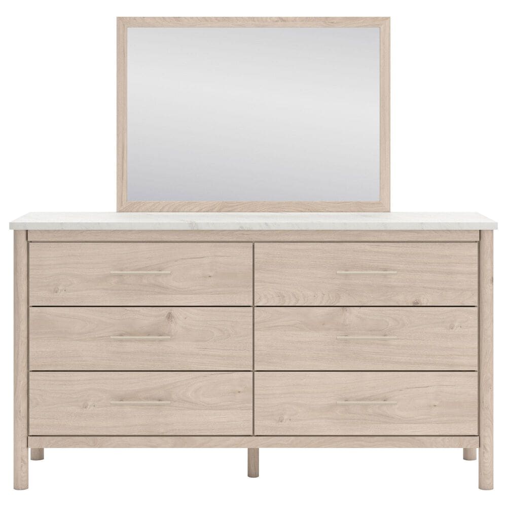 Ashley Cadmori Dresser and Mirror in Brown and White, , large