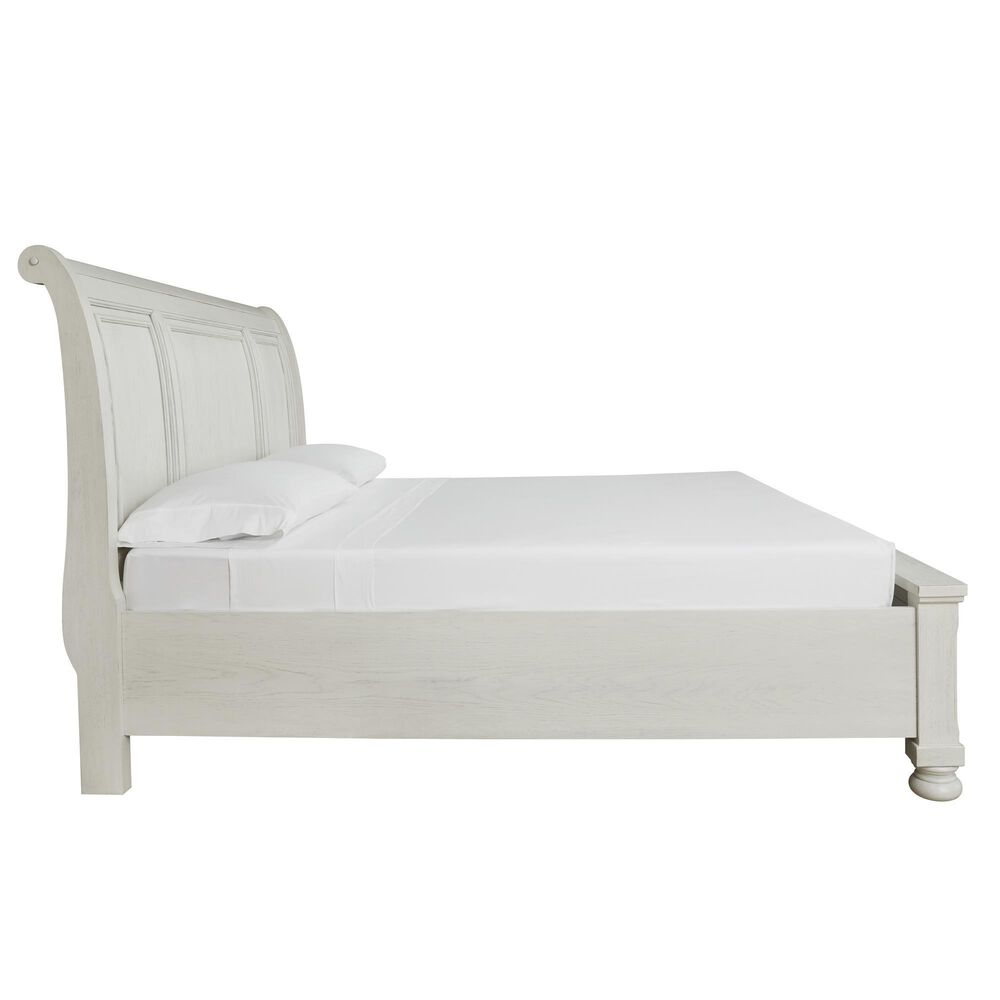 Ashley Robbinsdale King Sleigh Storage Bed in Antique White, , large