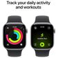 Apple Watch Series 11 (GPS) 42mm Aluminum Case with Black Sport Band - M/L in Space Gray and 2-Year AppleCare+, , large