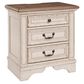Ashley Realyn 3 Drawer Nightstand in Chipped White and Brown, , large