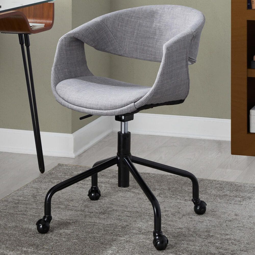 Lumisource Curvo Task Chair with Grey Cushion in Black, , large