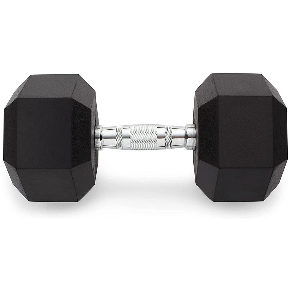 Weider 60 lb. Rubber Hex Dumbbell, , large