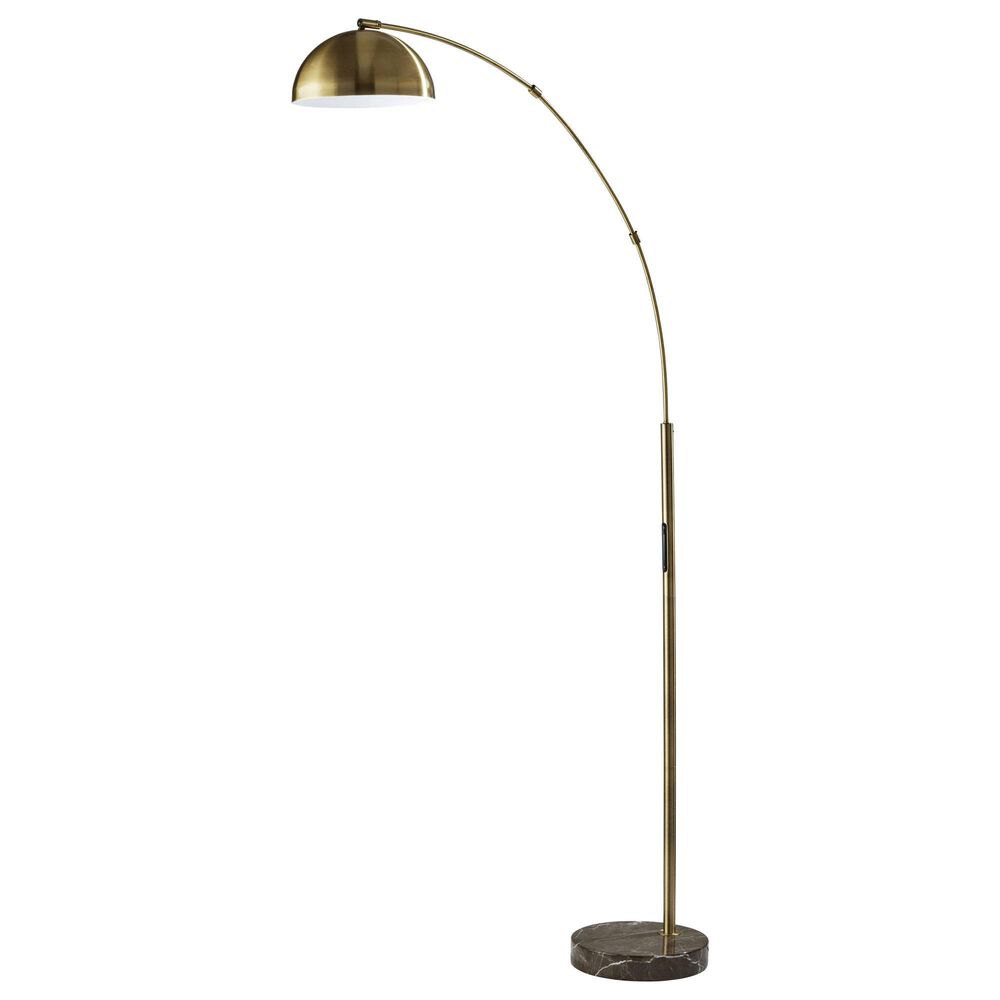 37B Bolton LED Arc Lamp with Smart Switch in Antique Brass and Brown, , large