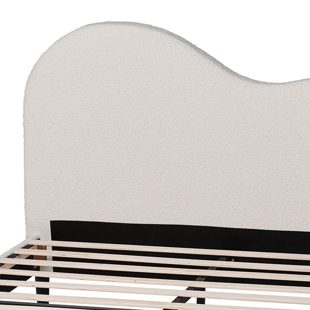 Baxton Studio Dalton Queen Upholstered Platform Bed in Cream, , large