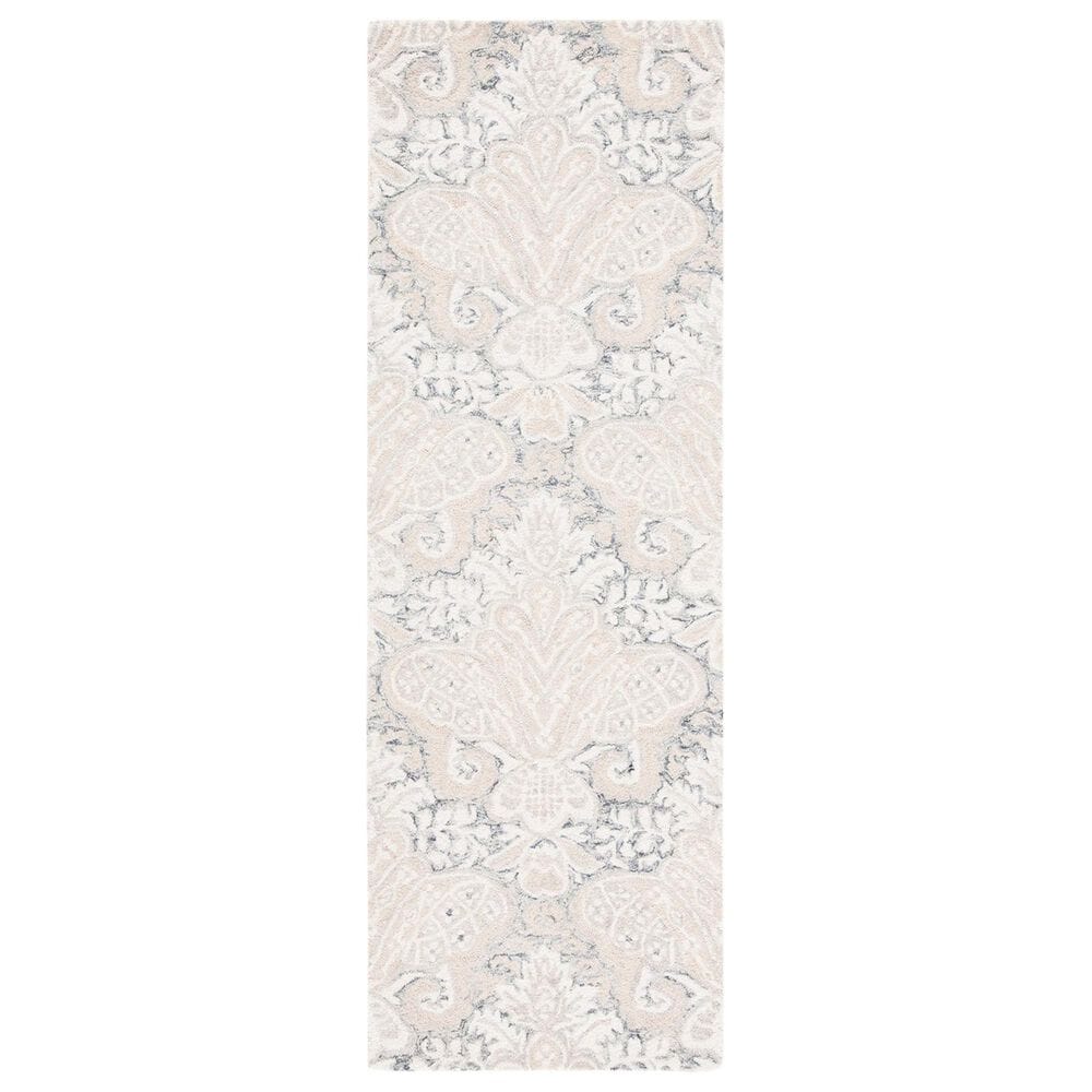 Safavieh Micro-Loop Damask 2"3" x 13" Charcoal and Ivory Runner, , large