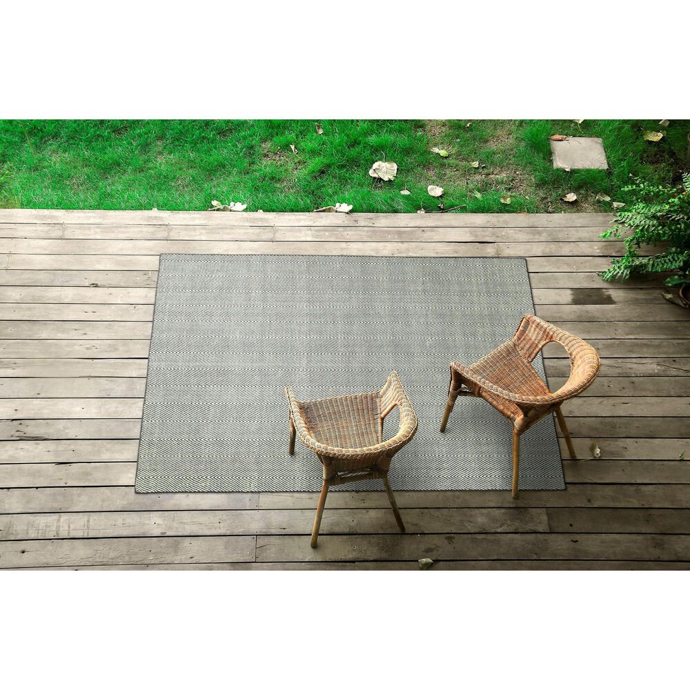 Kaleen Rugs Ziggy ZIG01-75 5&#39; x 7&#39;6&quot; Grey and White Indoor/Outdoor Area Rug, , large