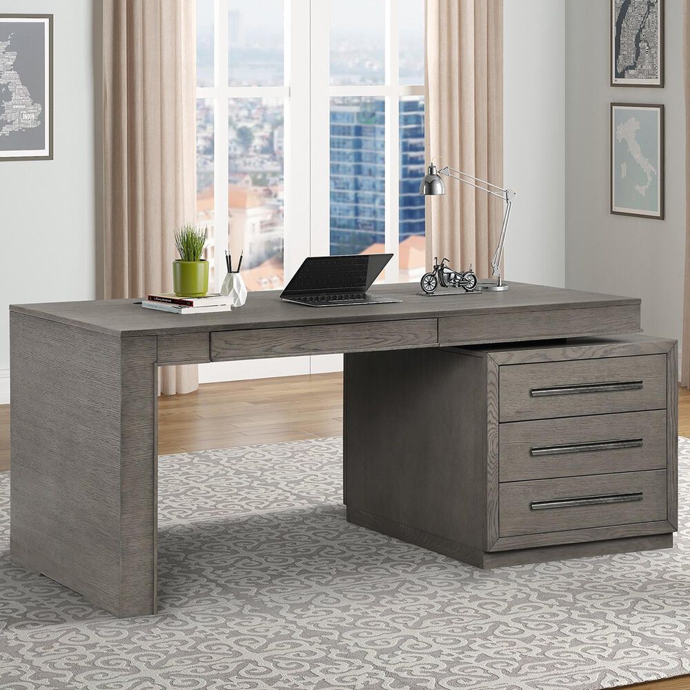 Simeon Collection Pure Modern Executive Desk in Moonstone, , large