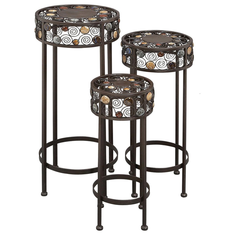 Maple and Jade Assorted Plant Stands in Black - Set of 3, , large