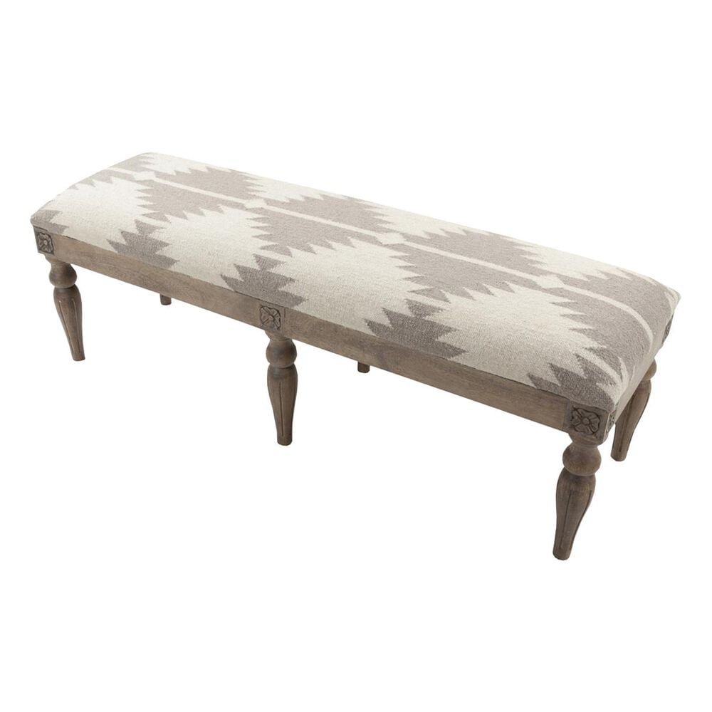 Surya Upholstered Bench in Gray and Taupe, , large