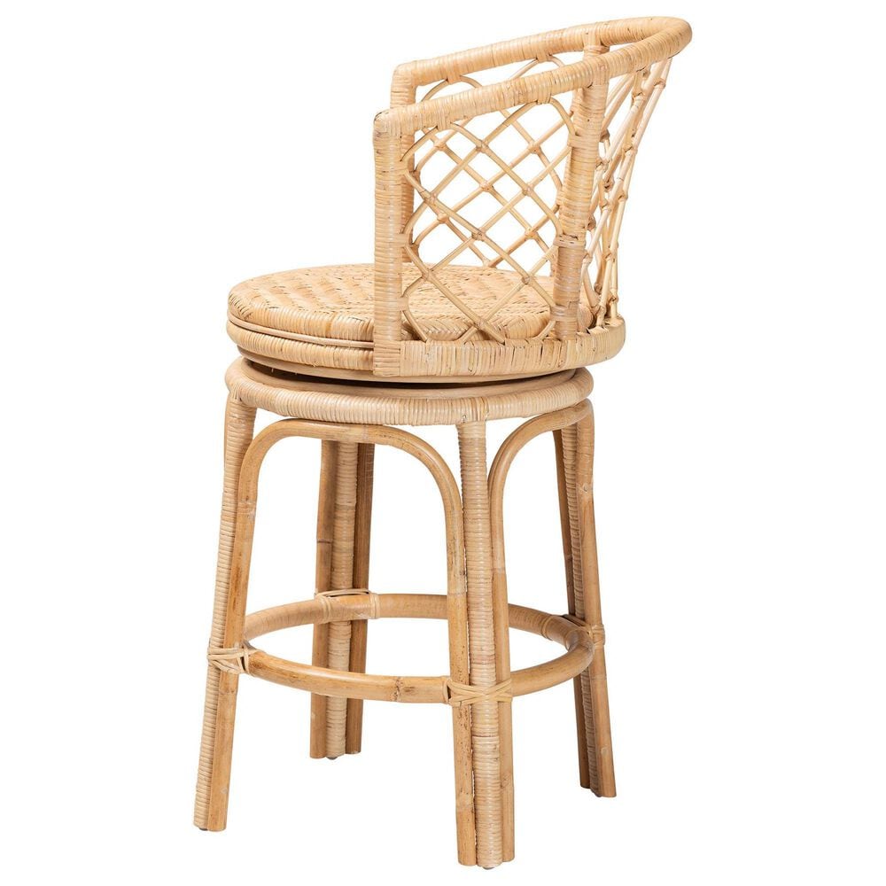 Baxton Studio Ayu Swivel Counter Stool in Light Honey, , large