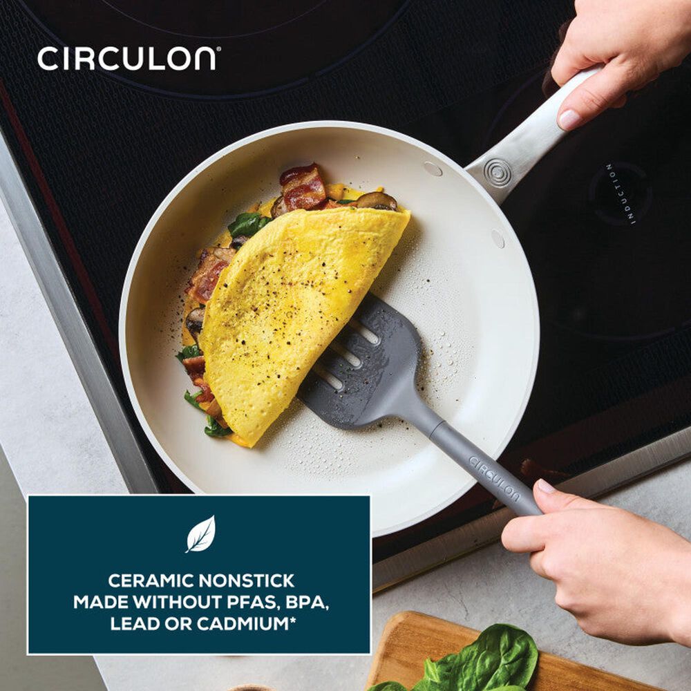 Circulon 2-Piece Ceramic Nonstick Skillet Set in Pearl White, , large
