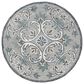 L&R Resources Sinuous Floral Filigree 4" Round Taupe, Gray and Blue Area Rug, , large