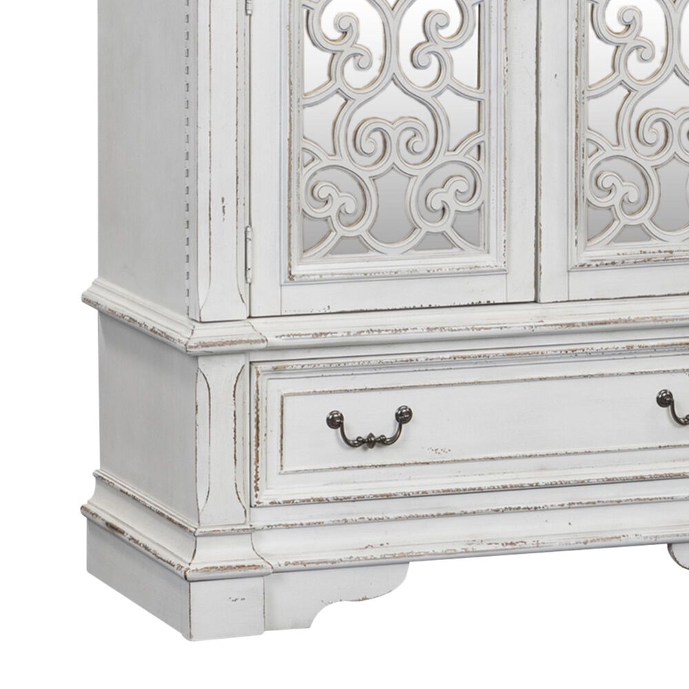 Belle Furnishings Abbey Park Mirrored Door Chest in White, , large
