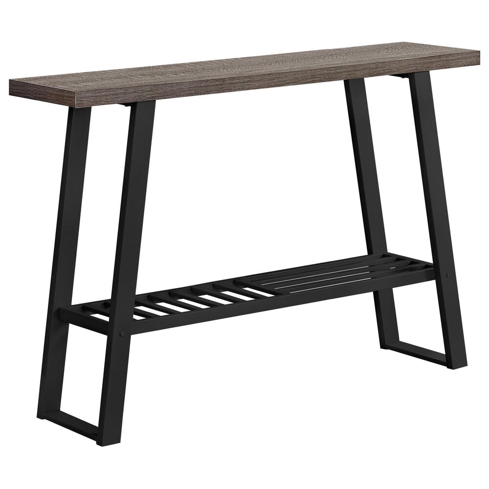 Monarch Specialties 48" Console Table in Dark Taupe and Black, , large
