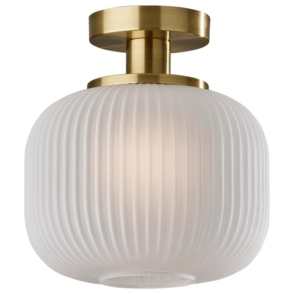 Adesso Hazel 1-Light Flush Mount in Antique Brass, , large