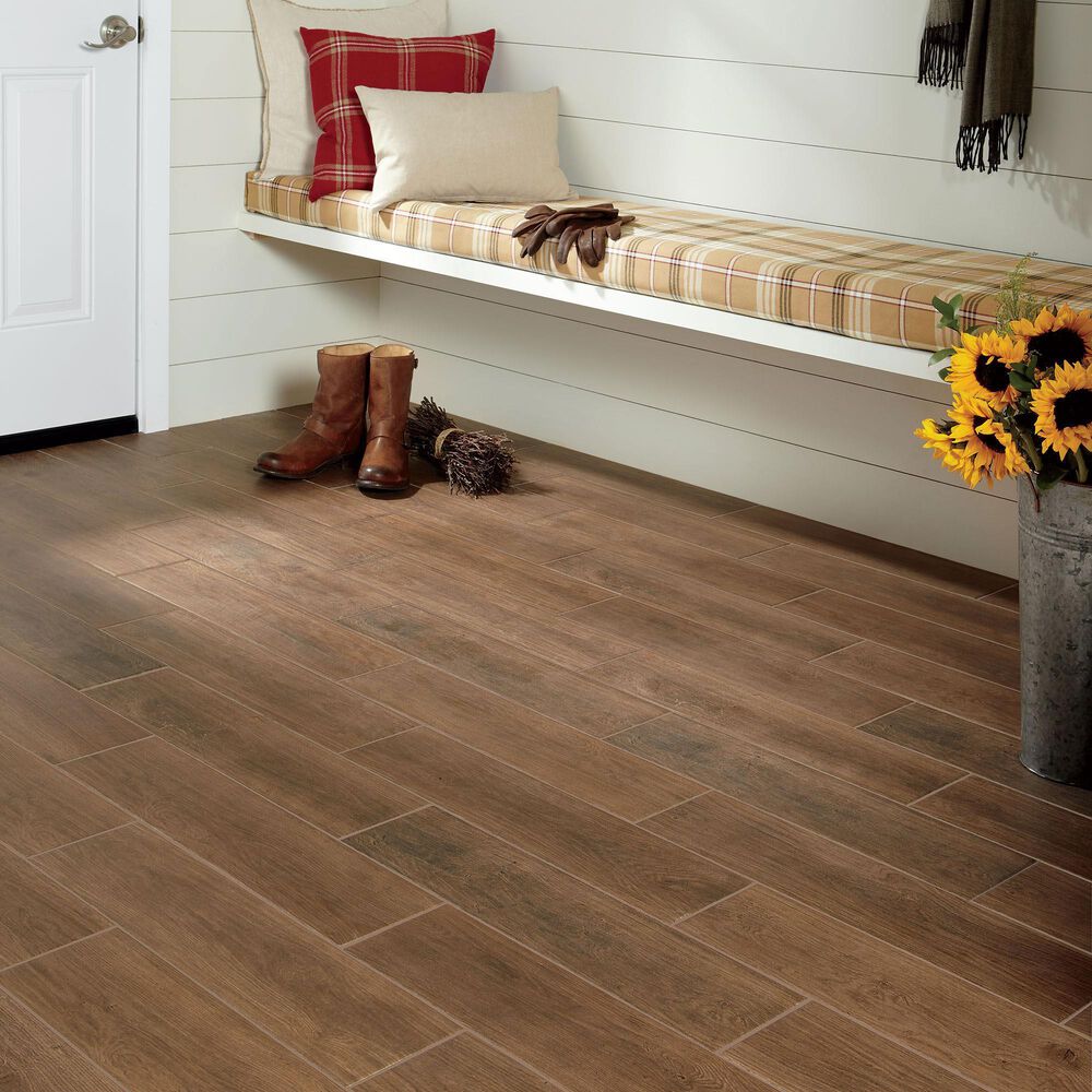 Dal-Tile Willow Bend Dark Brown 6&quot; x 36&quot; Porcelain Tile, , large