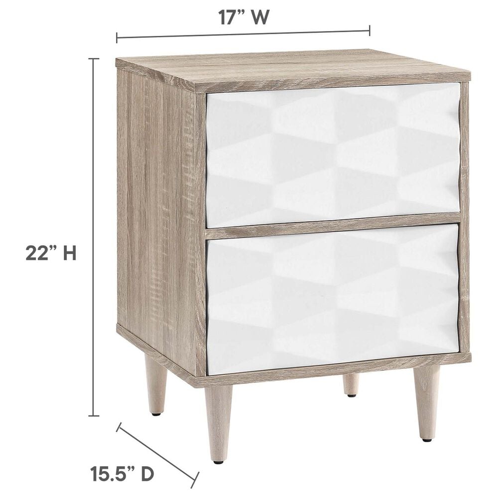 Modway Vespera 2 Drawer Nightstand in Oak White, , large