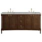 James Martin Kinnsden 72" Double Bathroom Vanity in Sable Oak with 3 cm Victorian Silver Silestone Top and Rectangular Sinks, , large