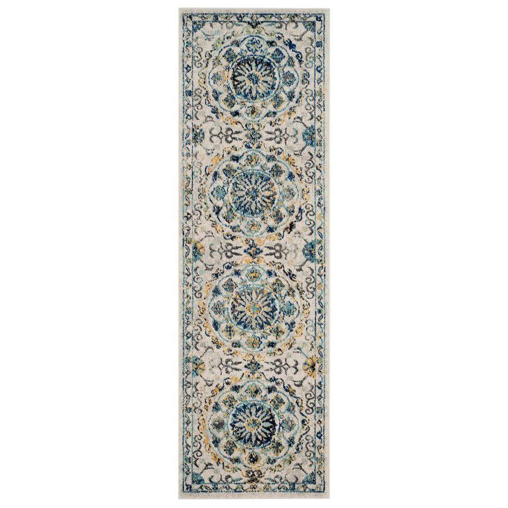 Safavieh Evoke EVK252C 2"2" x 5" Ivory and Blue Runner, , large