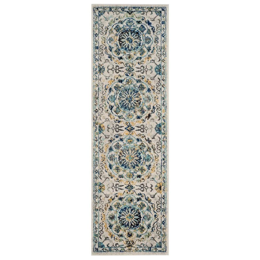 Safavieh Evoke EVK252C 2"2" x 5" Ivory and Blue Runner, , large