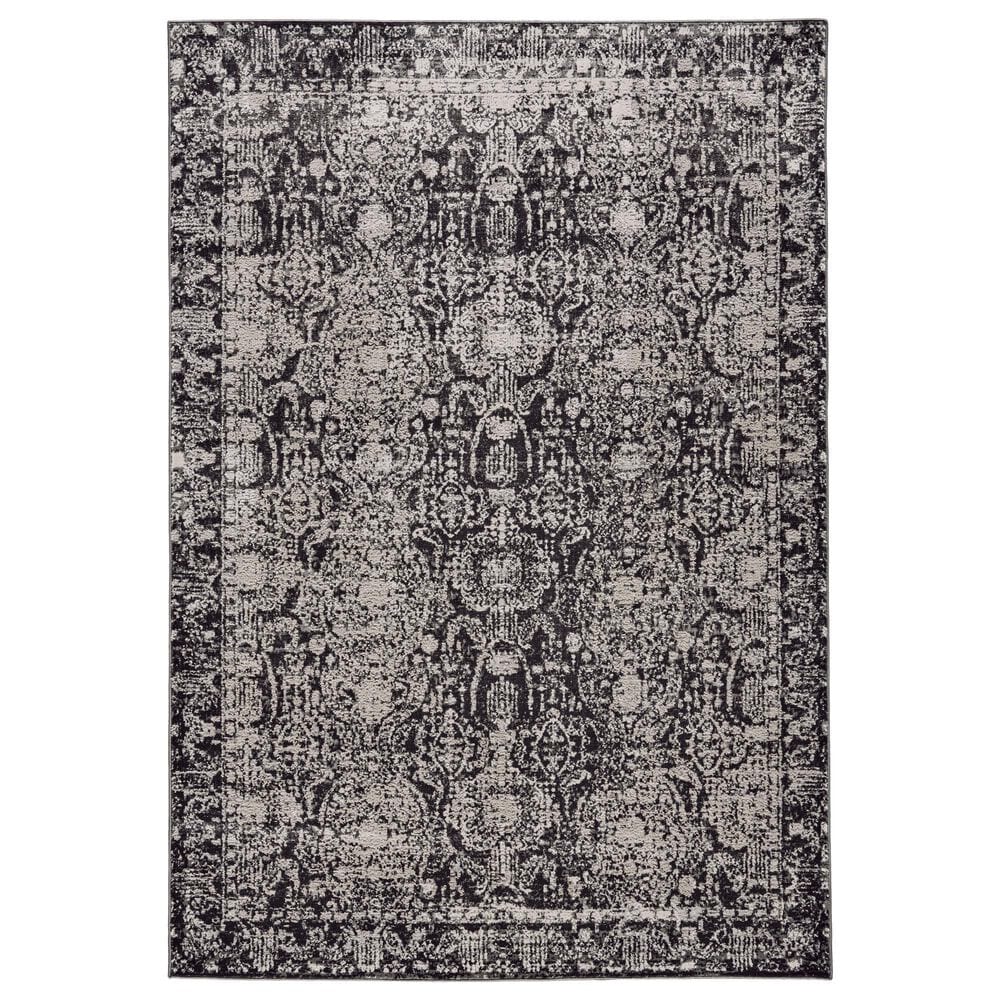 Feizy Prasad 5" x 8" Charcoal and Gray Area Rug, , large
