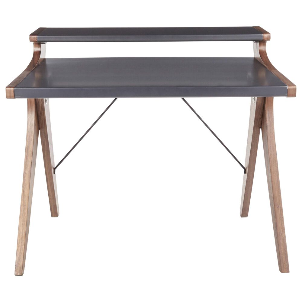 Lumisource Archer Desk in Grey/Walnut, , large