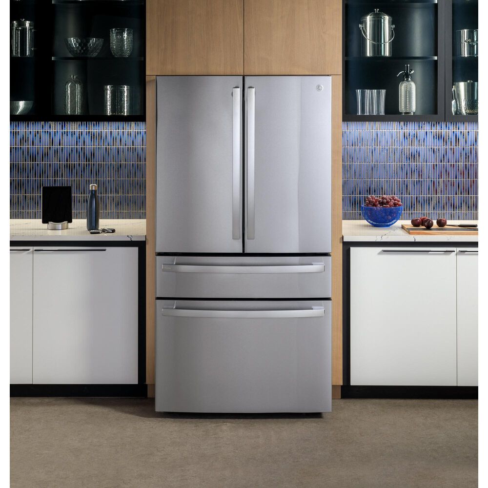 GE Profile 23.2 Cu. Ft. Smart Counter-Depth Fingerprint Resistant 4-Door French-Door Refrigerator with Door In Door in Stainless Steel, , large