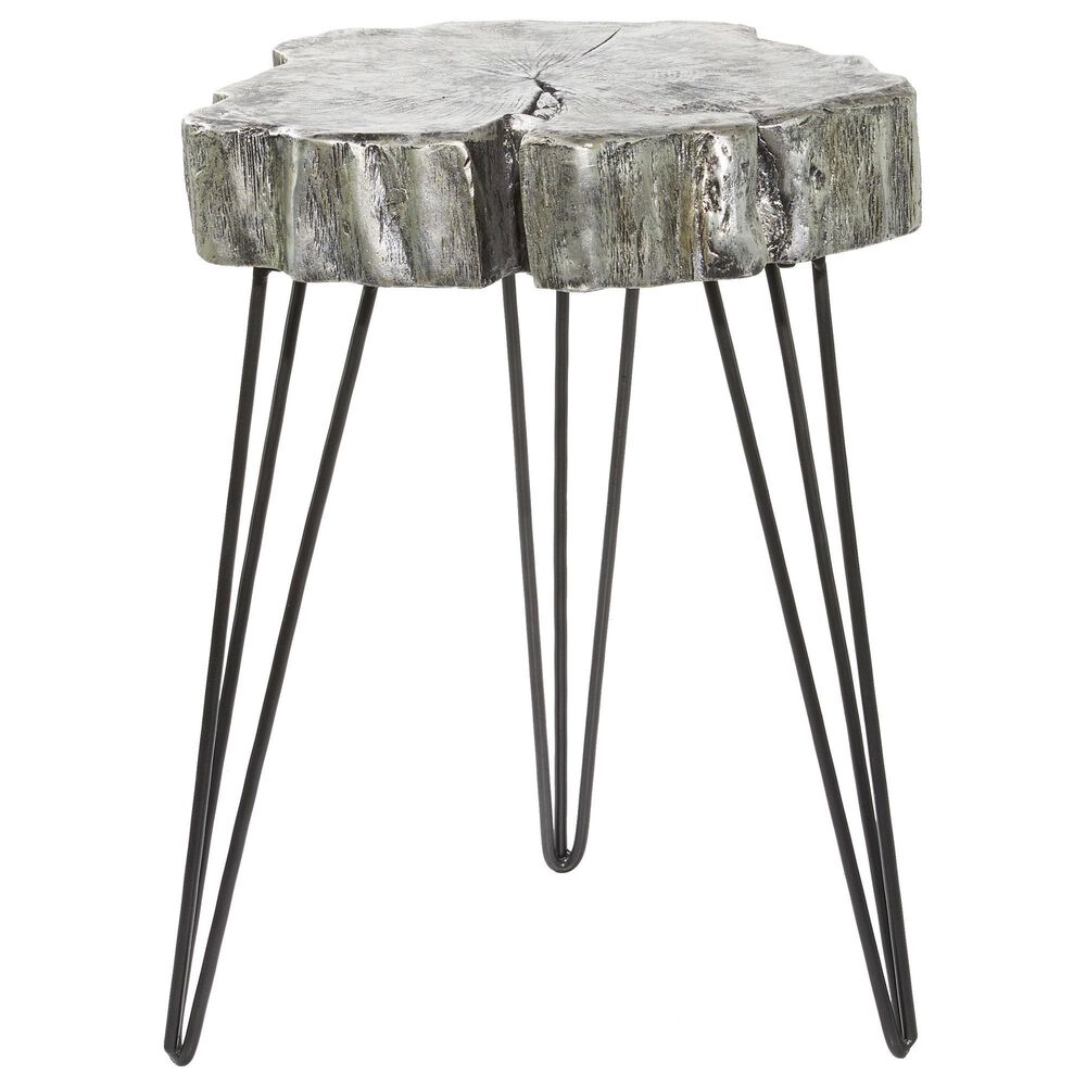 Maple and Jade 20" x 11" Accent Table in Grey Metal, , large