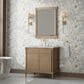 James Martin Kinnsden 36" Single Bathroom Vanity in Weathered Oak with 3 cm Carrara Marble Top and Rectangular Sink, , large