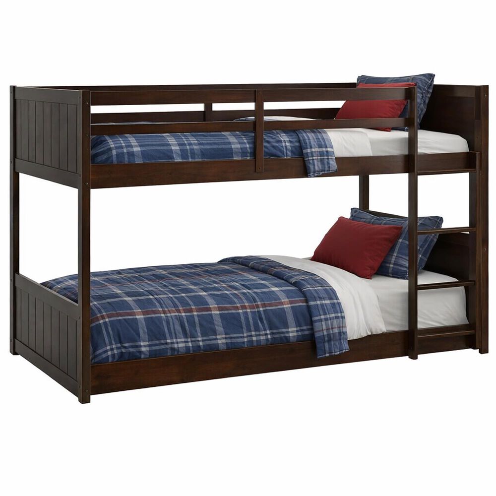 Linden Boulevard Dalton Low Profile Twin Bunk Bed in Espresso, , large