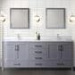 Lexora Home Jacques 80" Double Bathroom Vanity in Dark Grey with 2 cm White Cultured Marble Top and Rectangular Sinks, , large