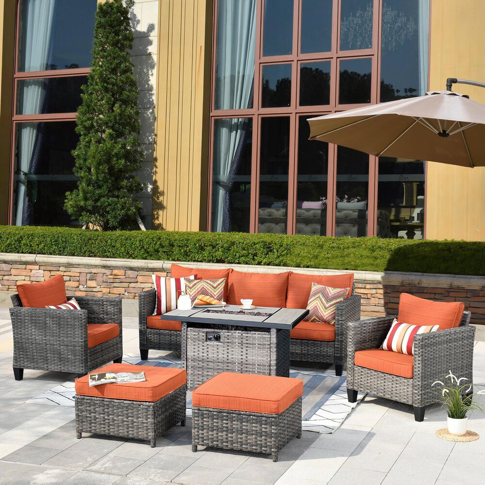 HOMLUX 6-Piece Outdoor Furniture Set in Orange, , large