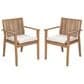 Hearth and Haven Outdoor Dining Chair with Brown Frame in Beige (Set of 2), , large