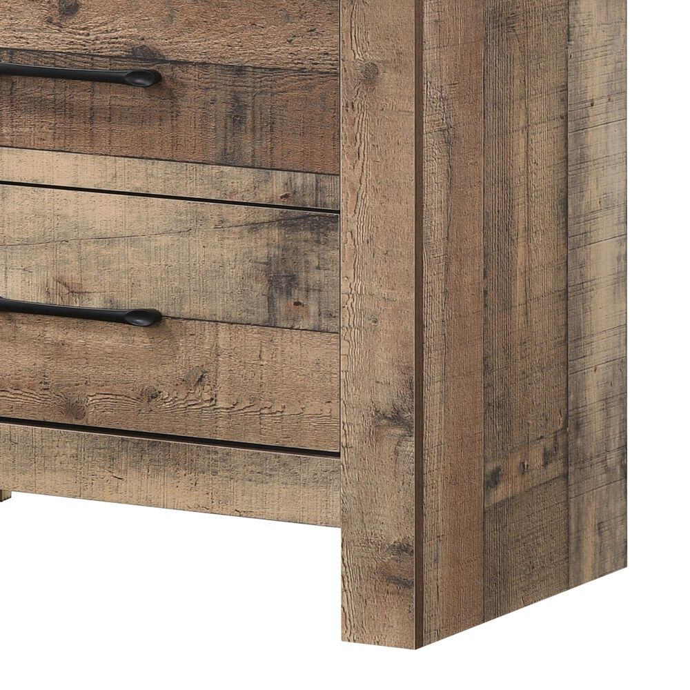 Crown Mark Elmer 2 Drawer Nightstand in Rustic Brown, , large