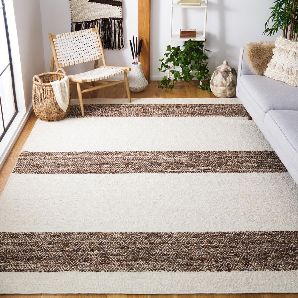 Safavieh Natura NAT321A 8&#39; x 10&#39; Ivory and Brown Area Rug, , large