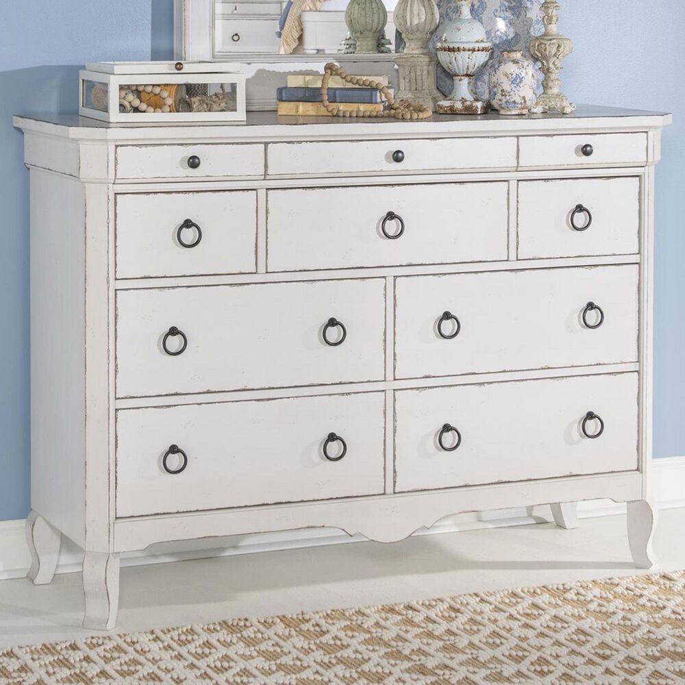 Legacy Classic Vintage Market 10-Drawer Dresser in Picket Fence with AC Outlets and USB Ports, , large