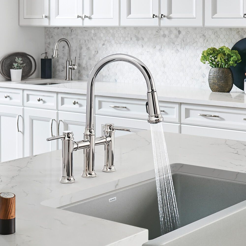 Blanco Empressa Pull-Down Bridge Faucet 1.5 GPM in Chrome, , large