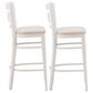 Linon Home Decor Teresa Bar Stool with Gray Cushion in White (Set of 2), , large