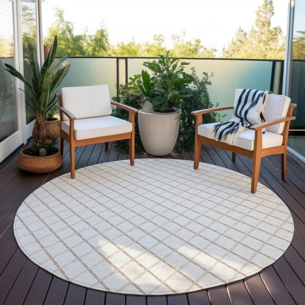 Dalyn Rug Company York 6&#39; Round Ivory Indoor/Outdoor Area Rug, , large