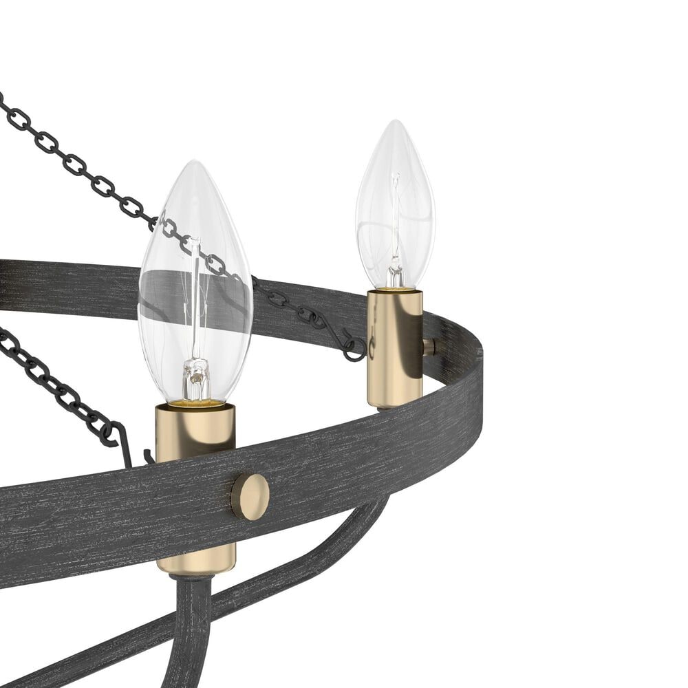 Hunter Merlin 7-Light Chandelier in Rustic Iron and Alturas Gold, , large